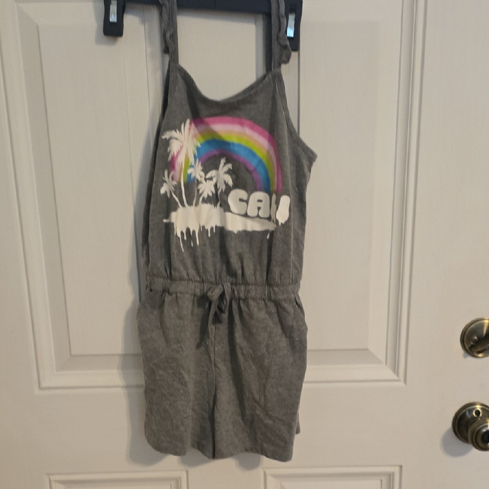 🔵Justice Gray Romper with Colorful Graphic